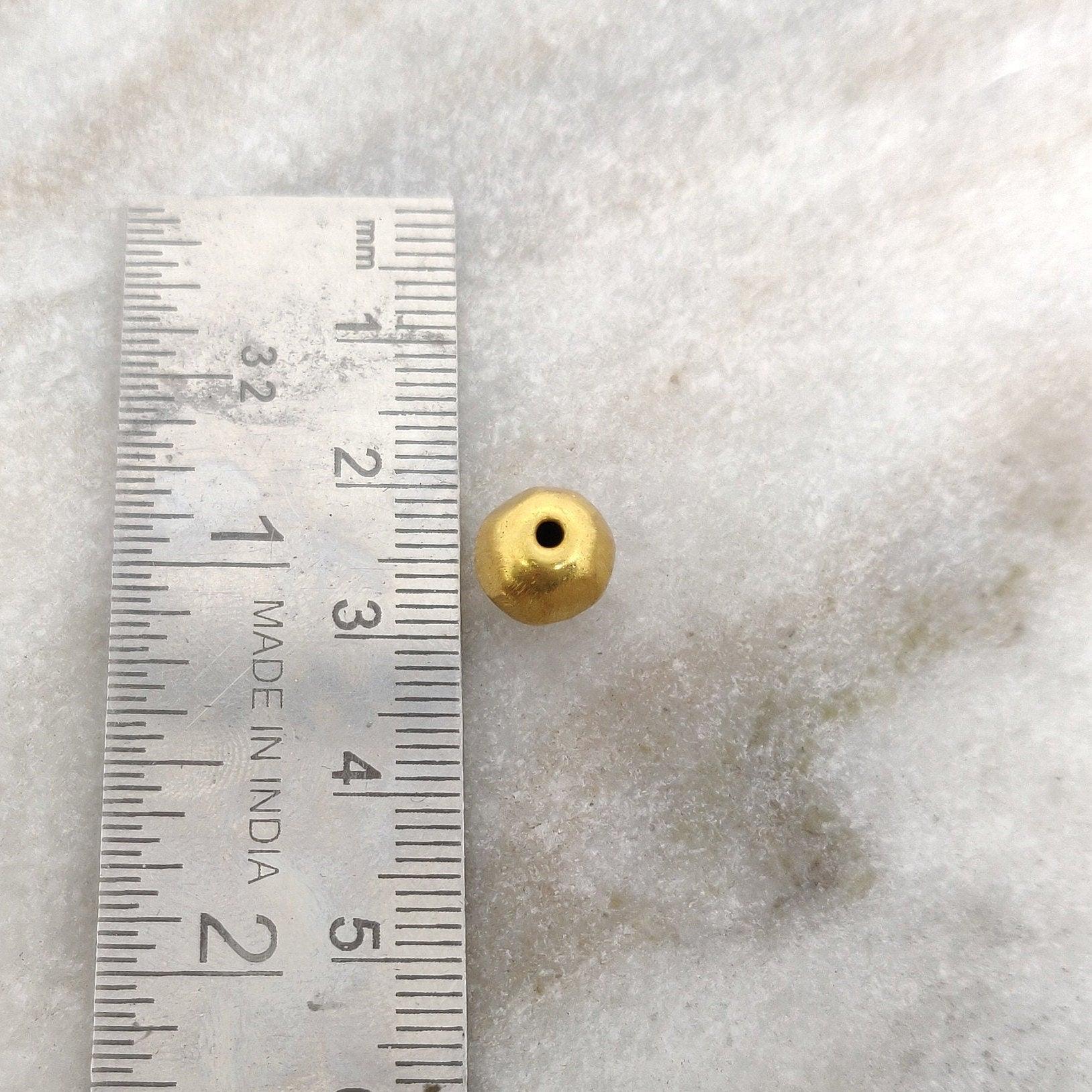 18k Gold Round Faceted Spacer Beads 8.5mm - Kanika Creations