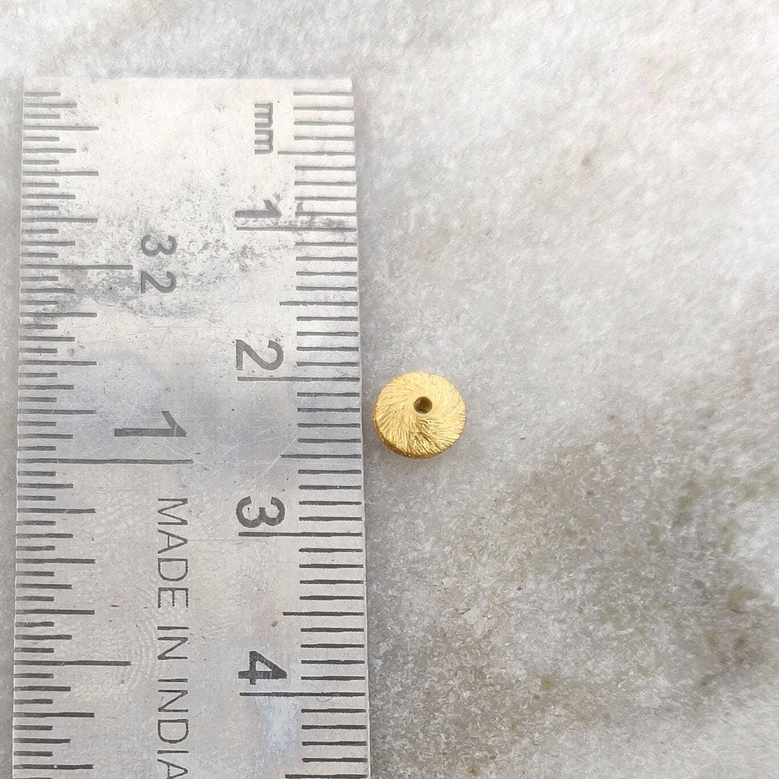 18k Yellow Gold Rondelle Spacer Beads Finding 2x6mm - Kanika Creations