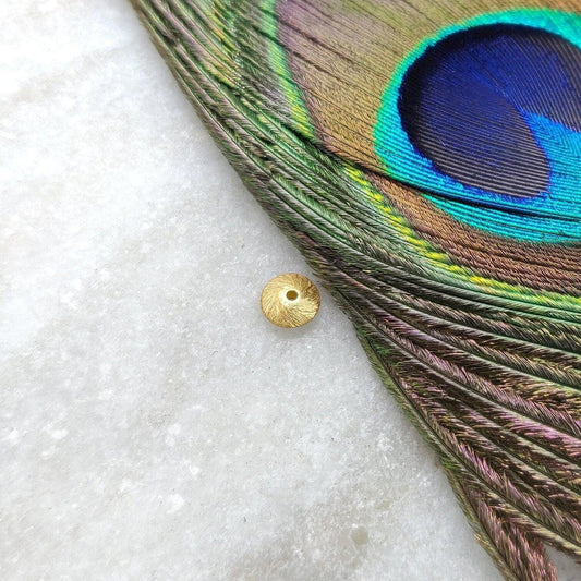 18k Yellow Gold Rondelle Spacer Beads Finding 2x6mm - Kanika Creations