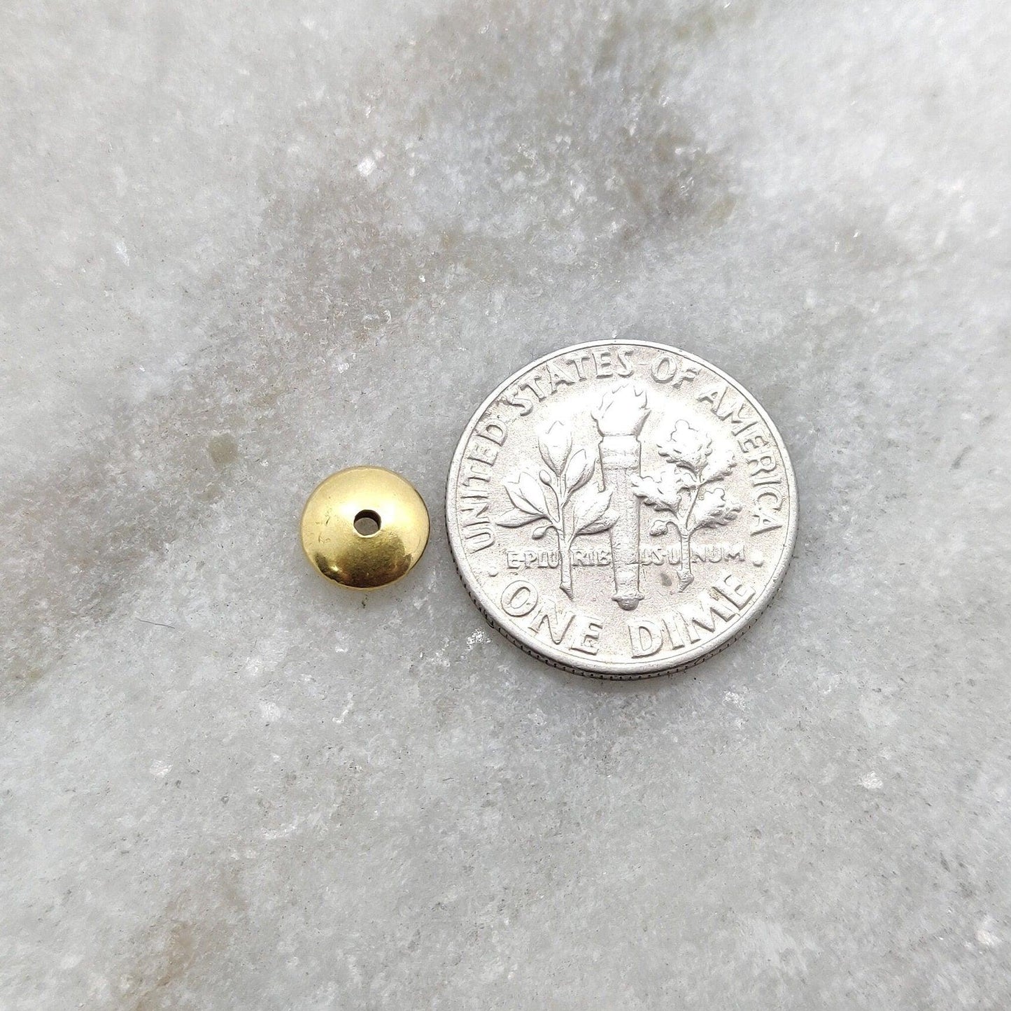 18k Gold Disc Spacer Beads DIY Jewelry Findings 6mm - Kanika Creations