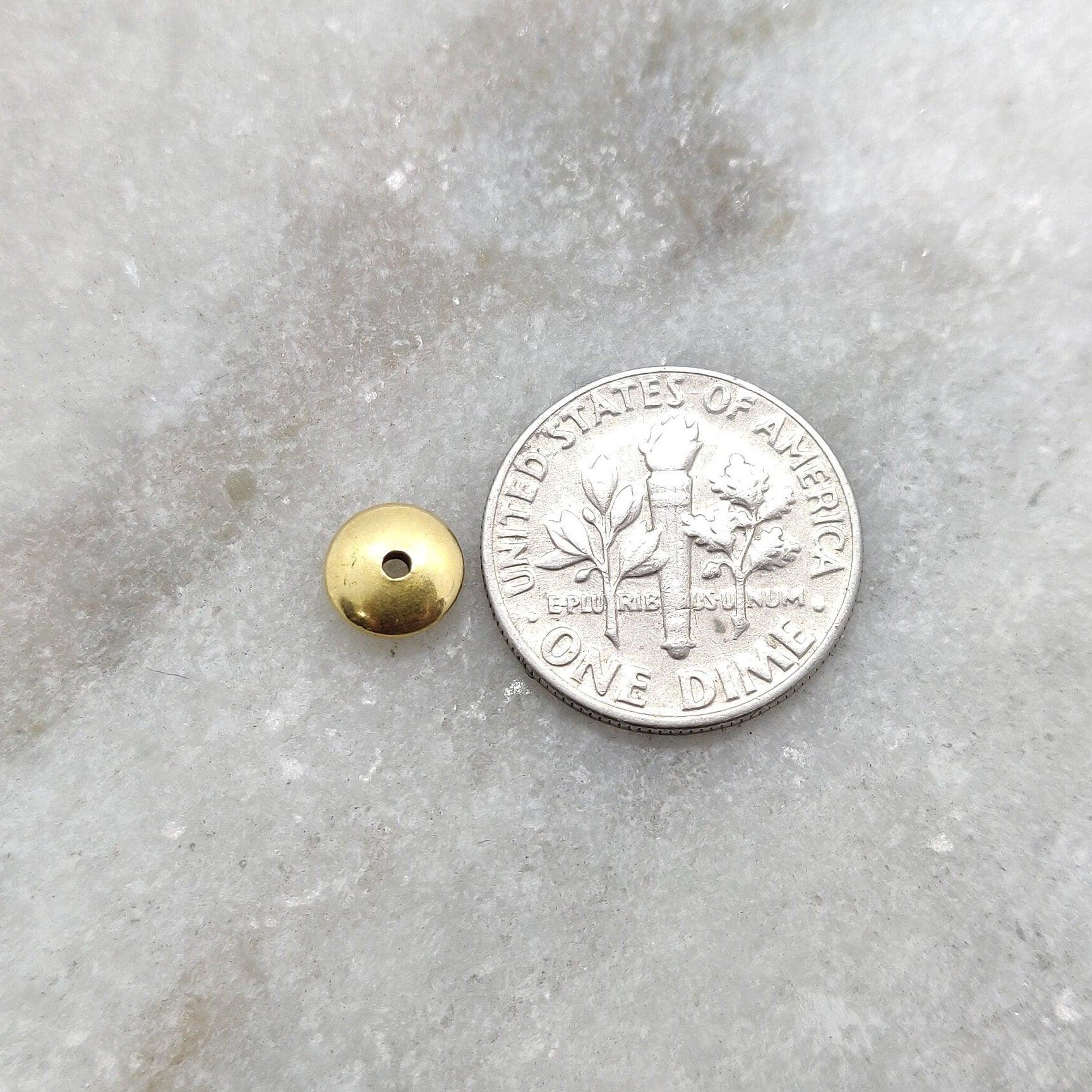 18k Gold Disc Spacer Beads DIY Jewelry Findings 6mm - Kanika Creations