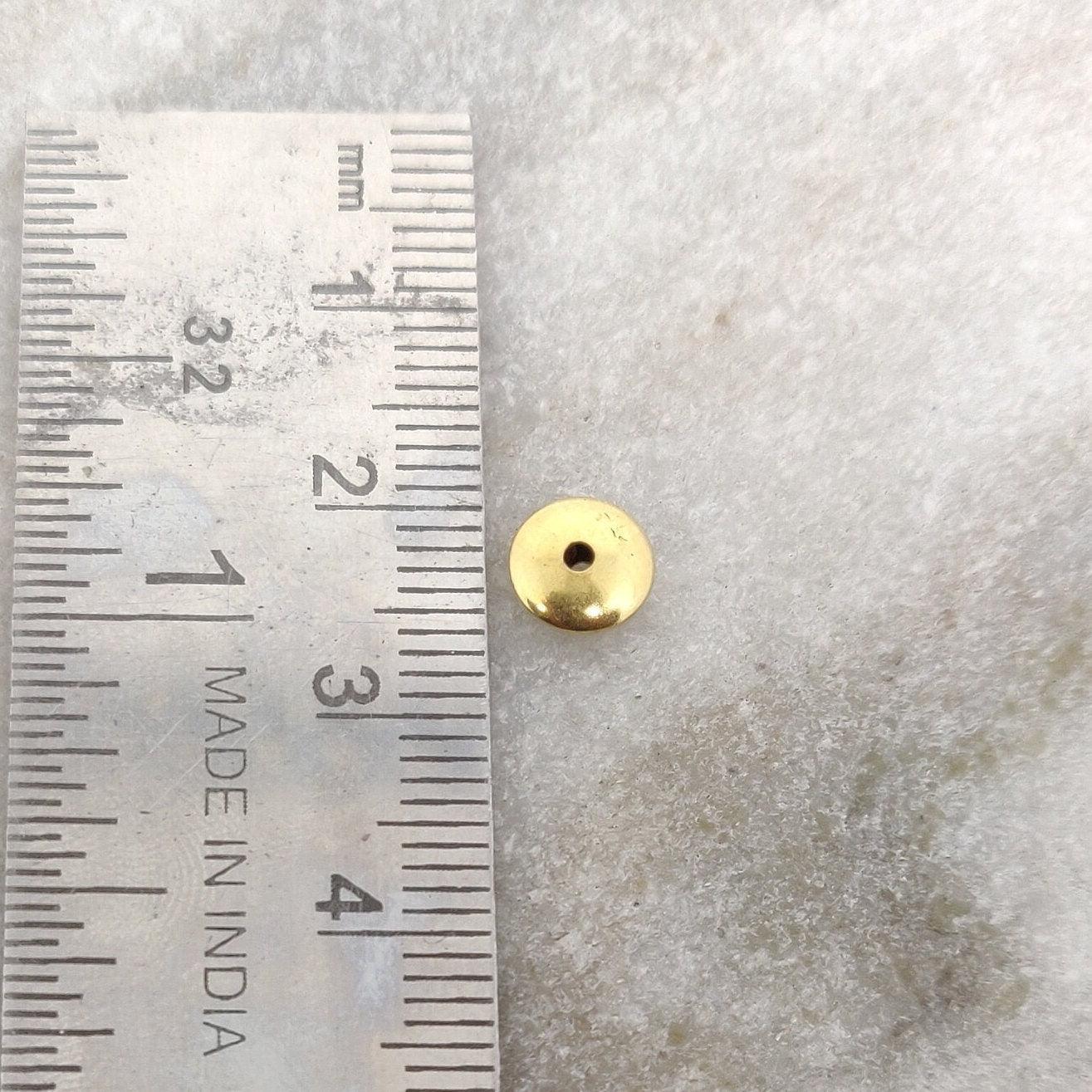 18k Gold Disc Spacer Beads DIY Jewelry Findings 6mm - Kanika Creations