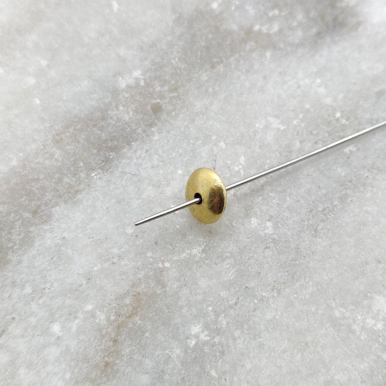 18k Gold Disc Spacer Beads DIY Jewelry Findings 6mm - Kanika Creations