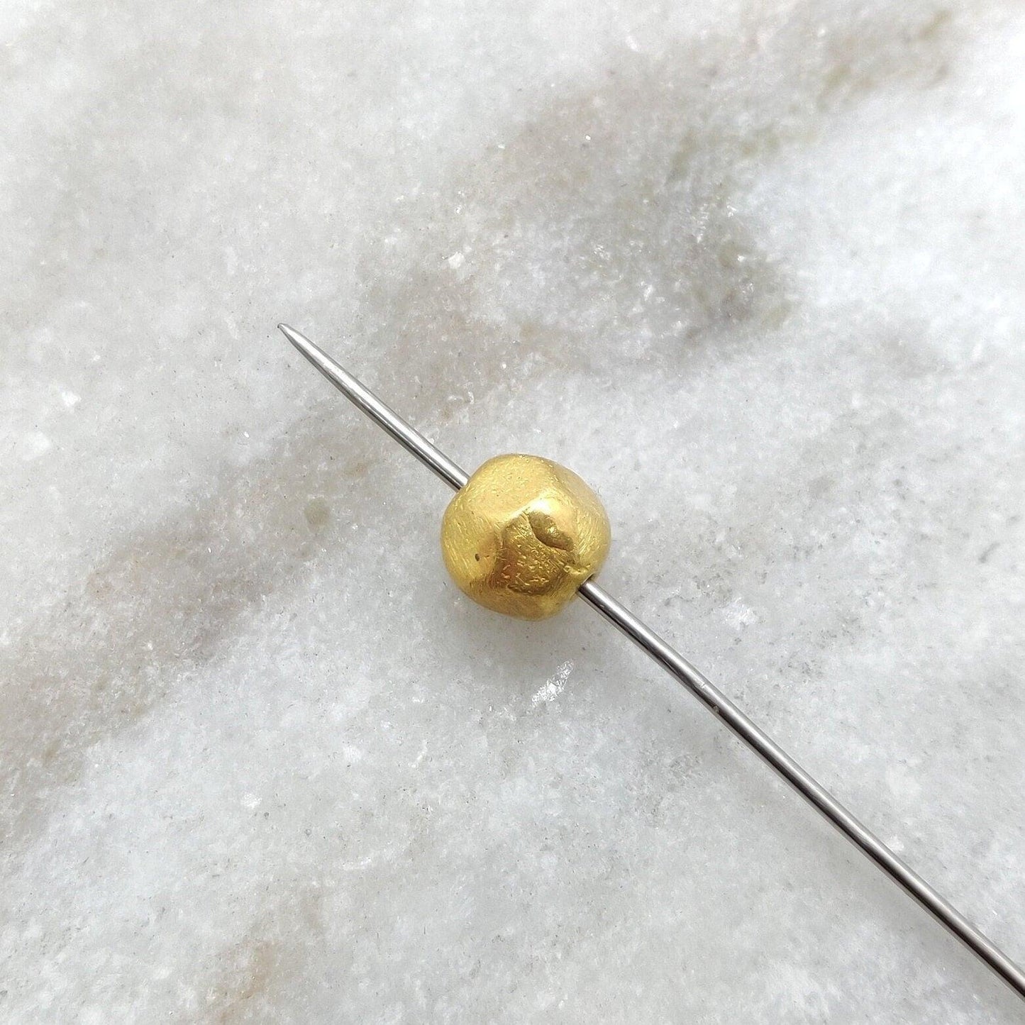 18K Yellow Gold Faceted Round Beads Findings 9mm - Kanika Creations