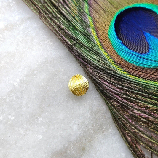 18k Solid Gold Fluted Dainty Round Spacer Beads 8mm - Kanika Creations