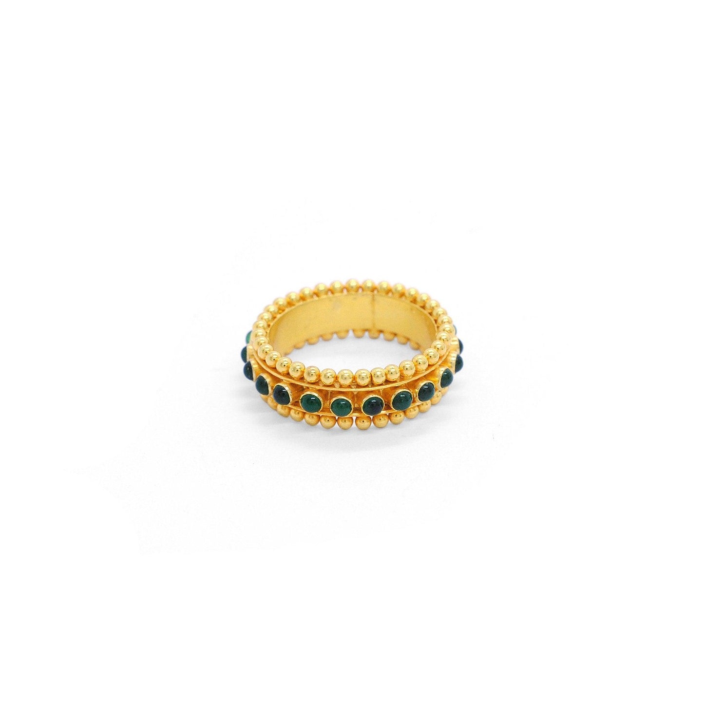 18K Solid Yellow Gold Statement Band Ring 8.5 US - Kanika Creations