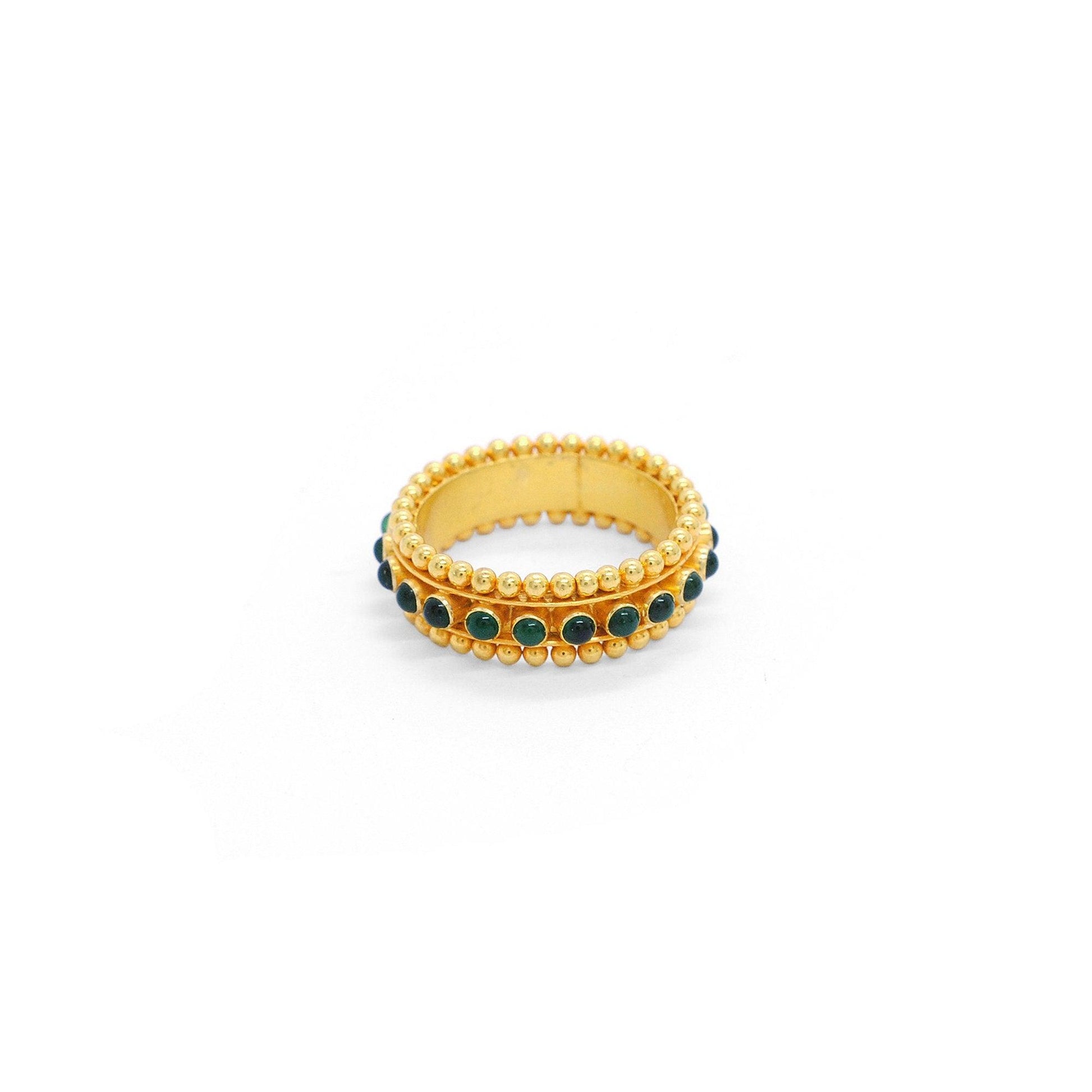 18K Solid Yellow Gold Statement Band Ring 8.5 US - Kanika Creations