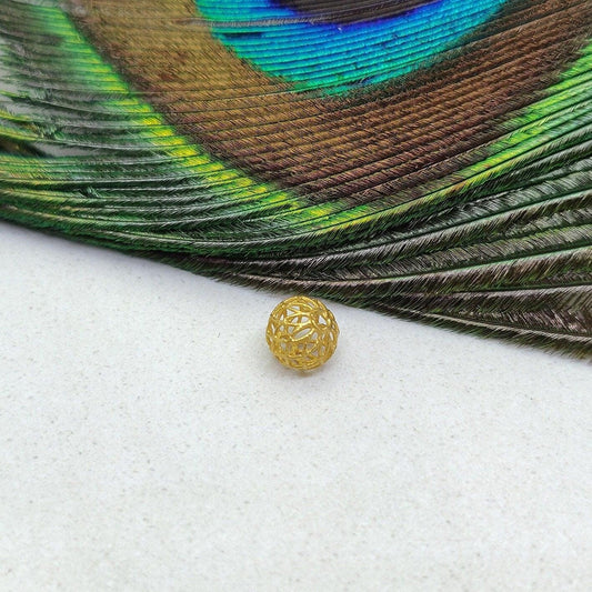 18k Solid Yellow Gold Round Spacer Beads 6mm - Kanika Creations