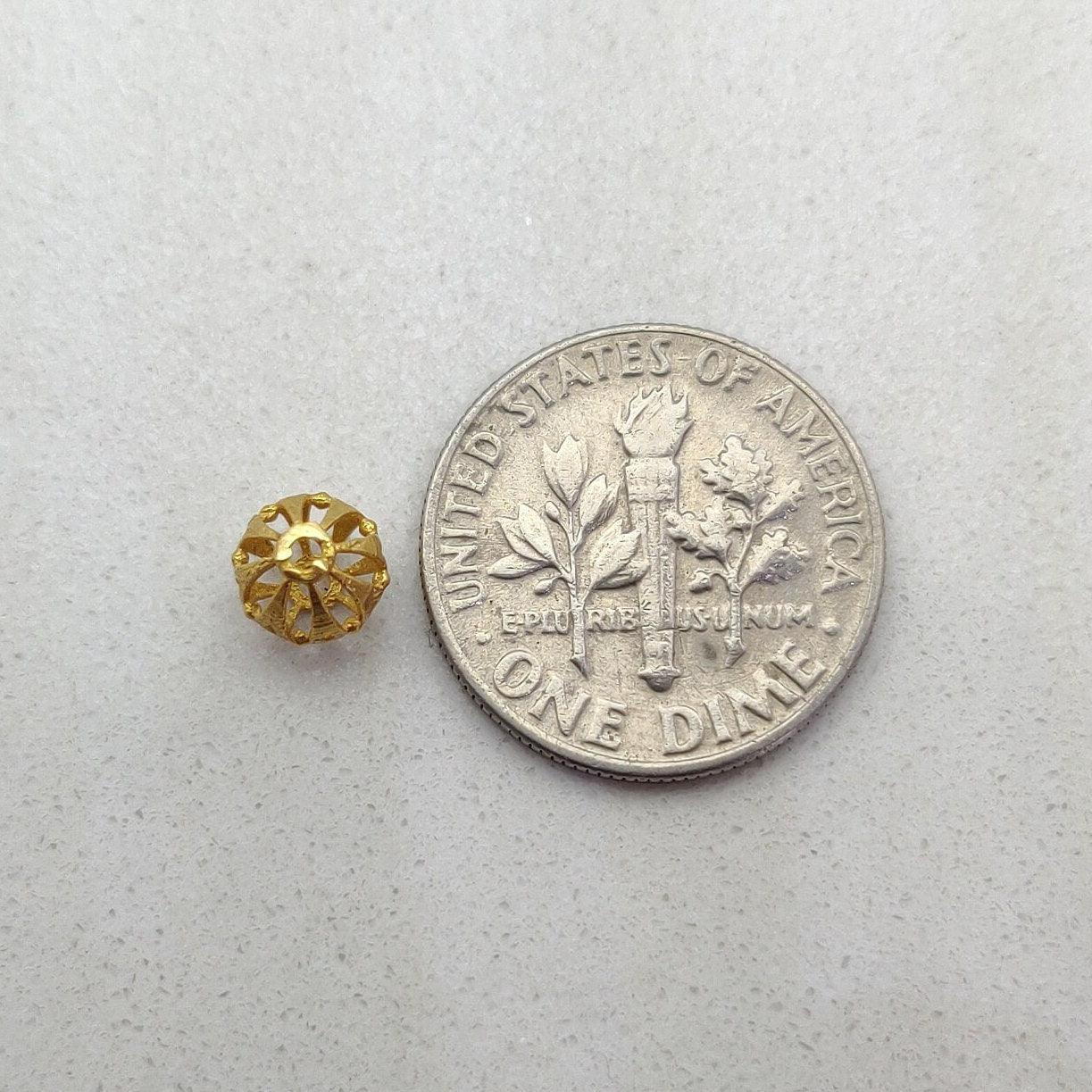 18k Gold Round Spacer Ball Bead DIY Jewelry Making - Kanika Creations