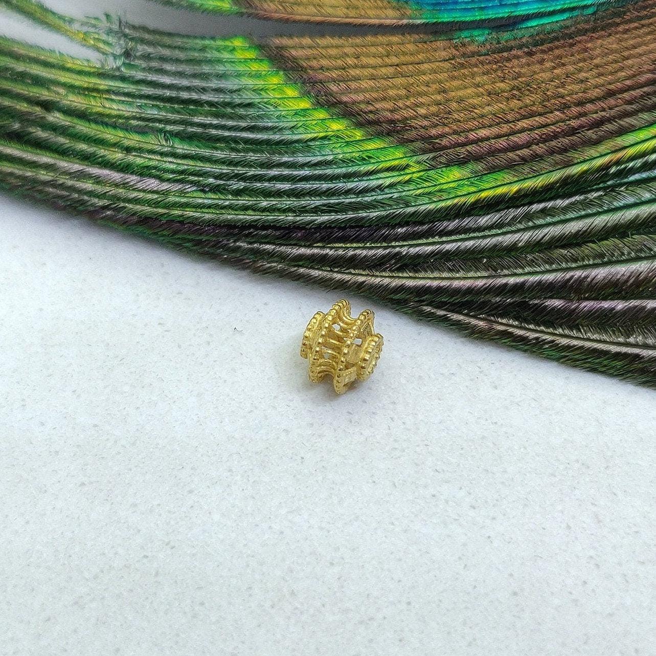 18k Yellow Gold Wheel Spacer Beads Finding Component - Kanika Creations