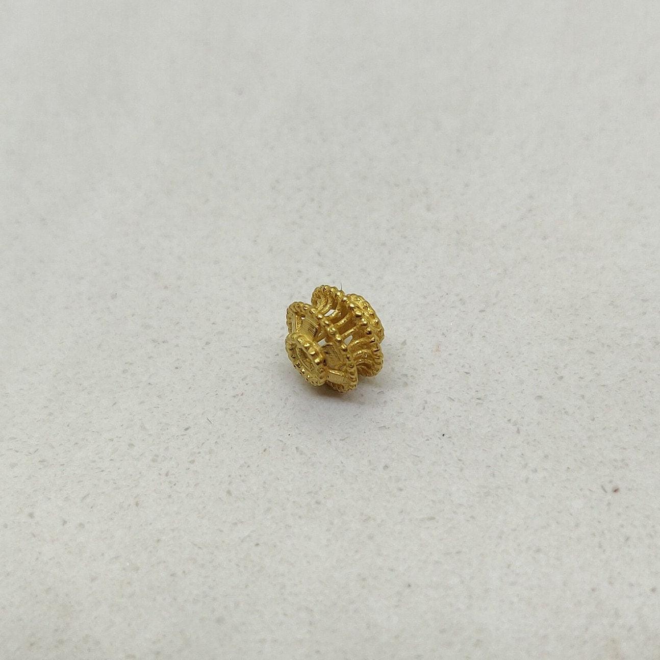 18k Yellow Gold Wheel Spacer Beads Finding Component - Kanika Creations
