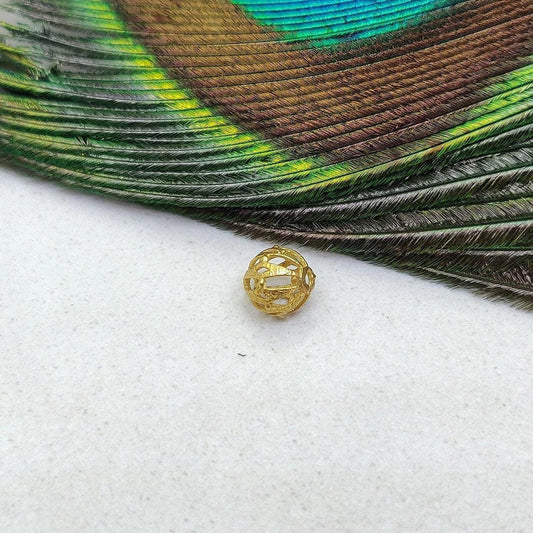 18k Gold Round Spacer Ball Bead DIY Jewelry Making - Kanika Creations
