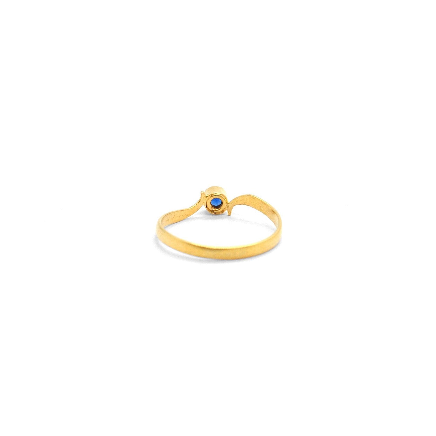 18k Solid Yellow Gold Solitaire Ring 5.5 US - Kanika Creations