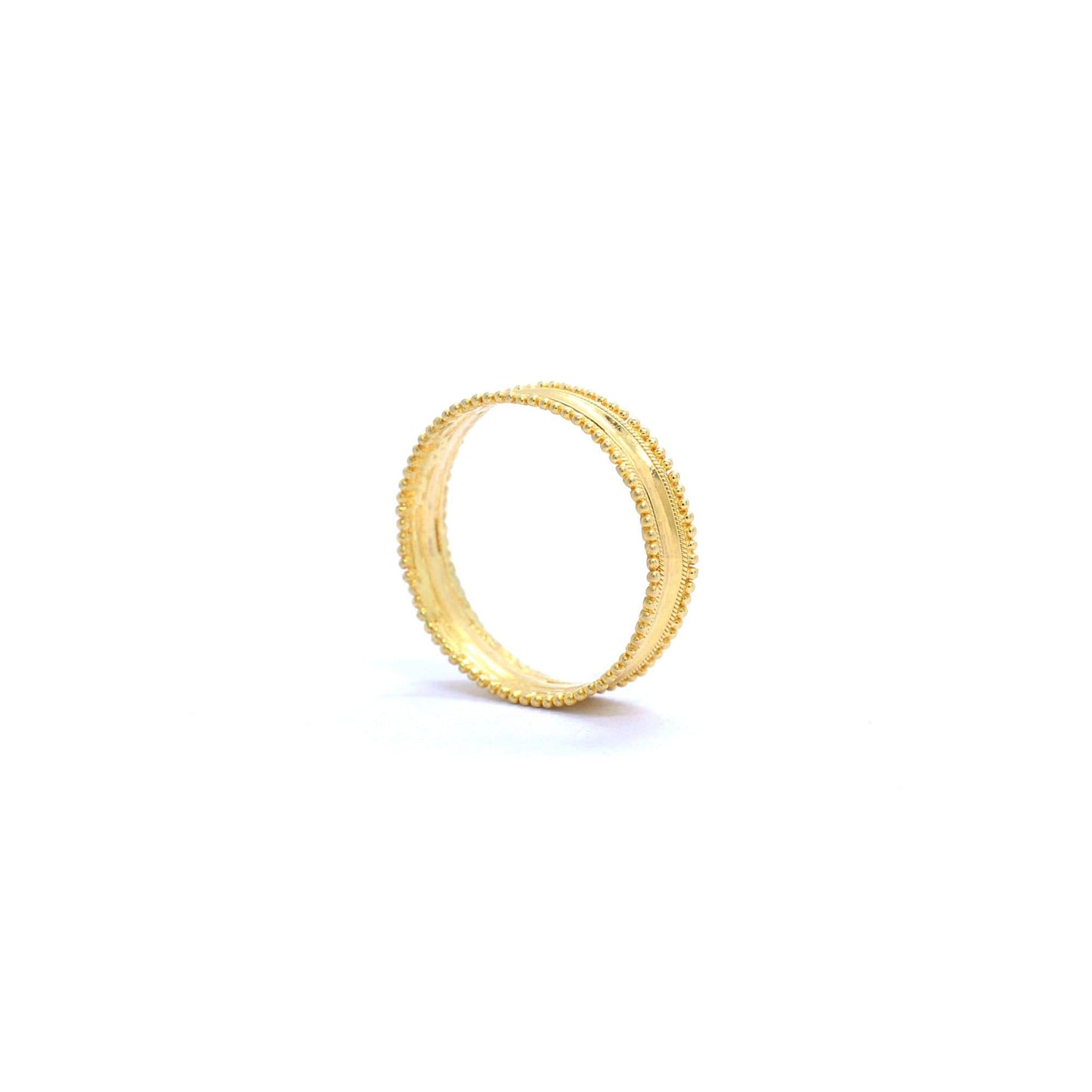 18k Solid Yellow Gold Wedding Engagement Band Ring 6 US - Kanika Creations