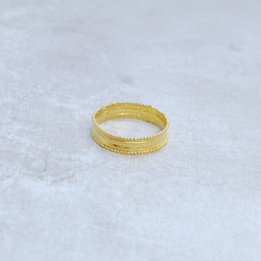 18k Solid Yellow Gold Wedding Engagement Band Ring 6 US - Kanika Creations
