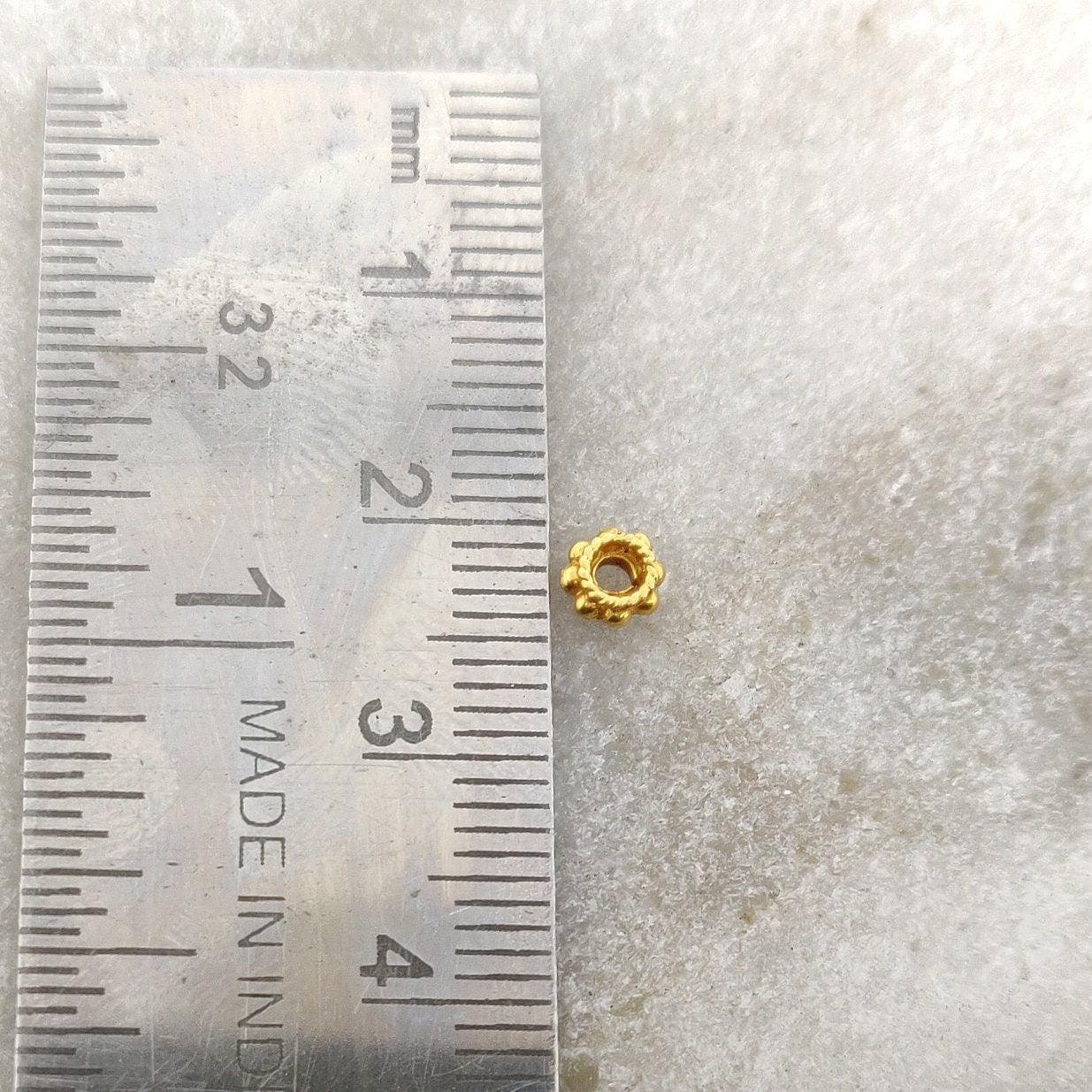 18k Yellow Gold Roundel Wheel Spacer Finding Craft - Kanika Creations