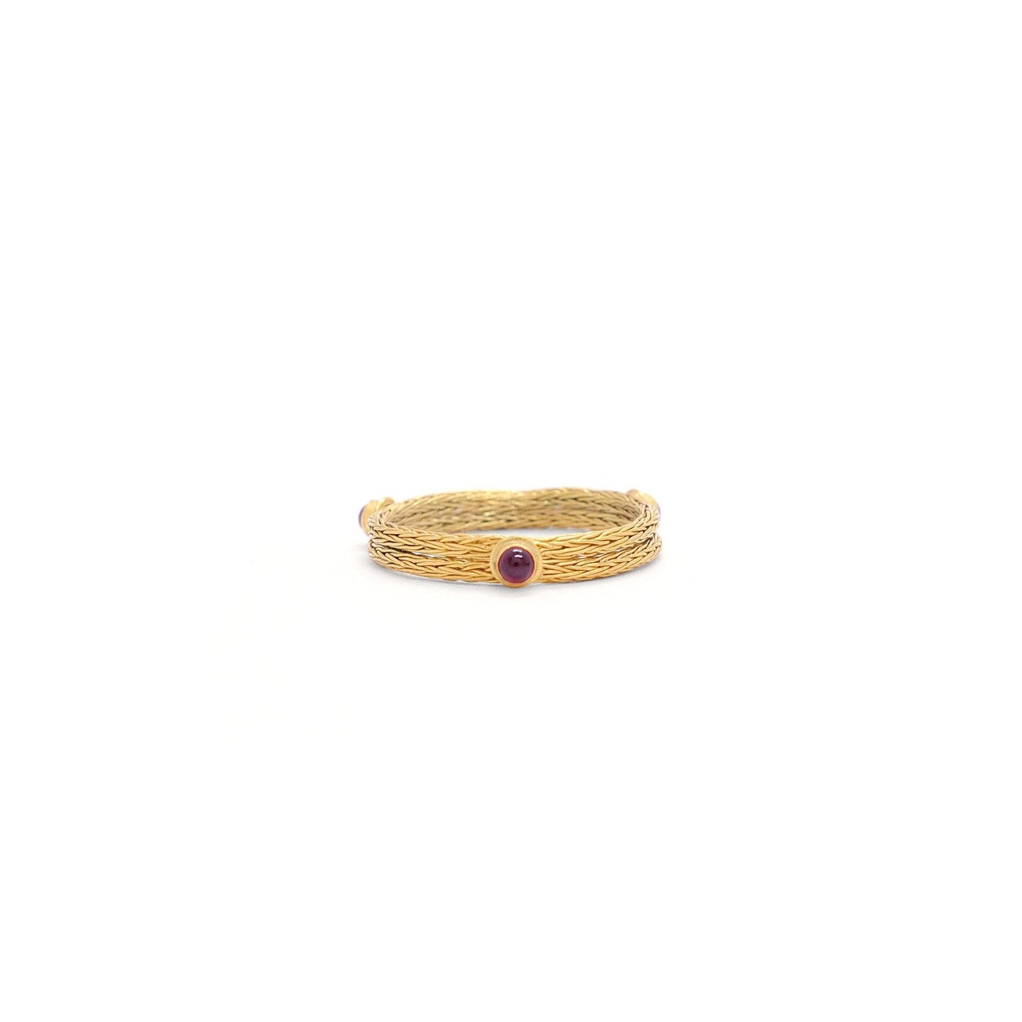 18k Solid Yellow Ruby Gold Antique Ring 8 US Gift for Wife - Kanika Creations