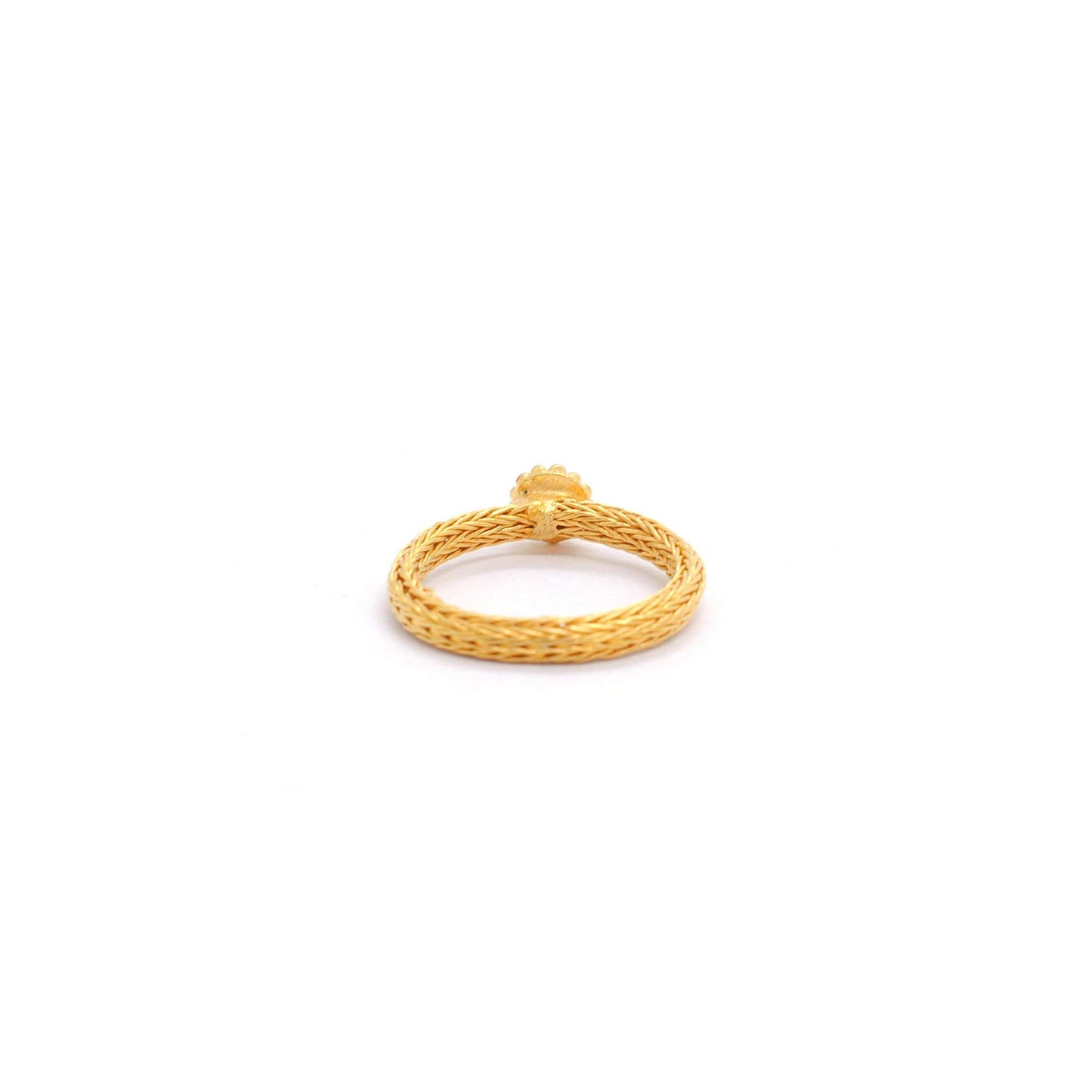 18k Solid Yellow Gold Solitaire Ring 7.5 US Gift for Wife - Kanika Creations