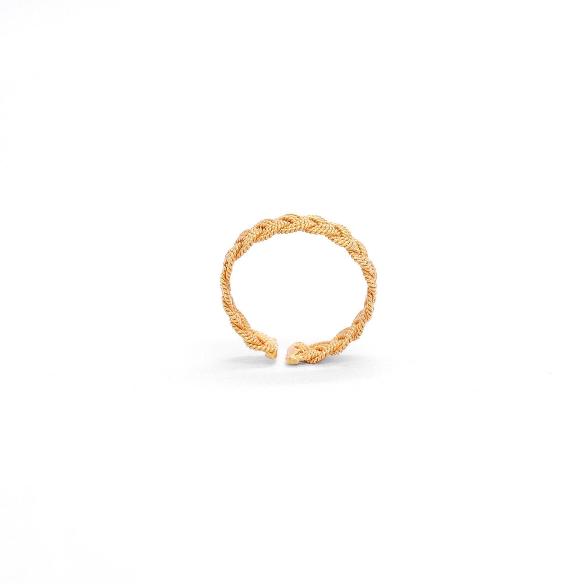 18k Solid Yellow Gold Adjustable Eternity Band Ring - Kanika Creations