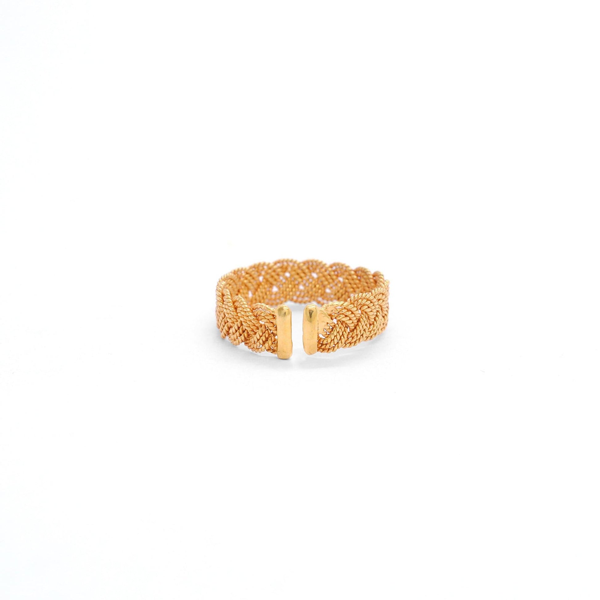 18k Solid Yellow Gold Adjustable Eternity Band Ring - Kanika Creations