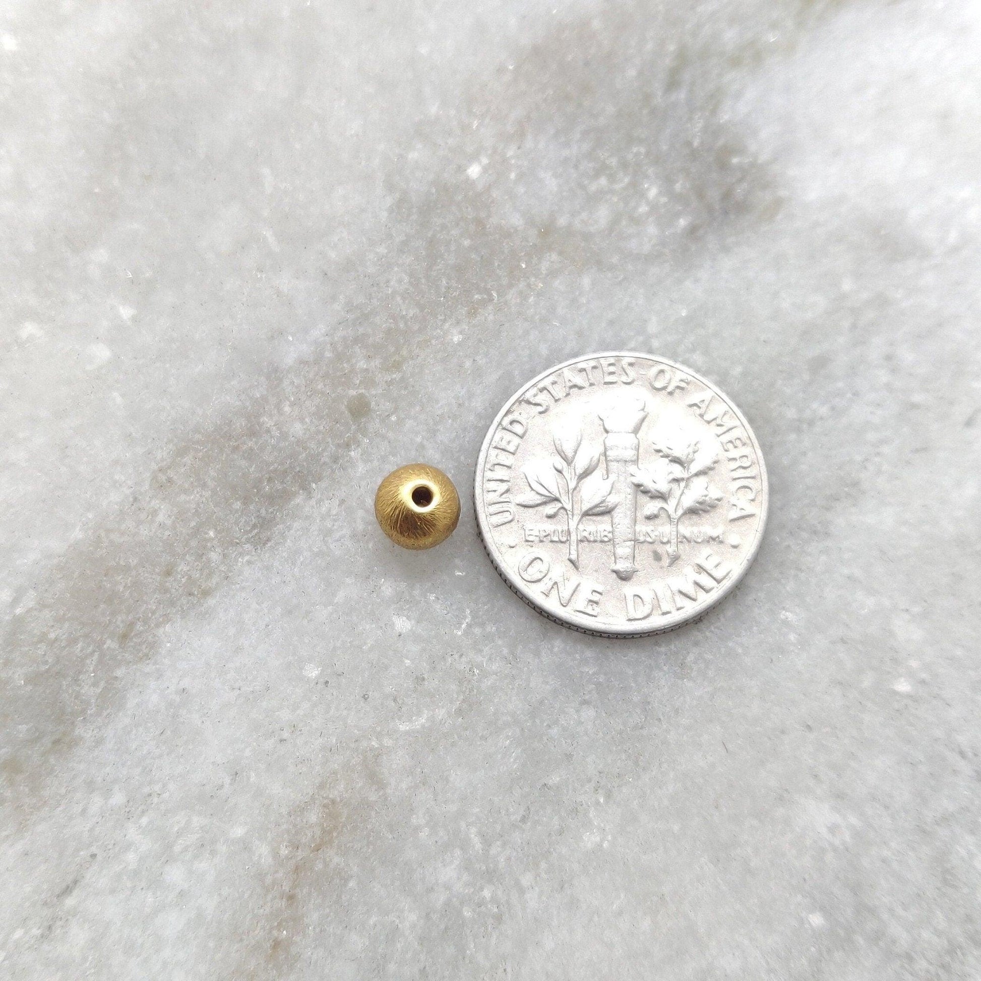 18k Yellow Gold Rondelle Ball Spacer Beads 5 mm - Kanika Creations