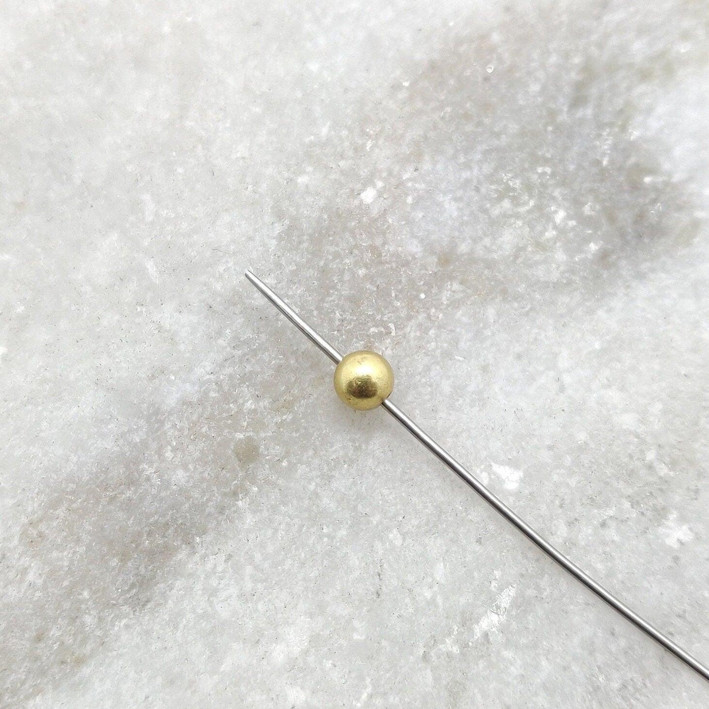 18k Solid Gold Tiny Ball Spacer Beads Sold as 2pcs - Kanika Creations