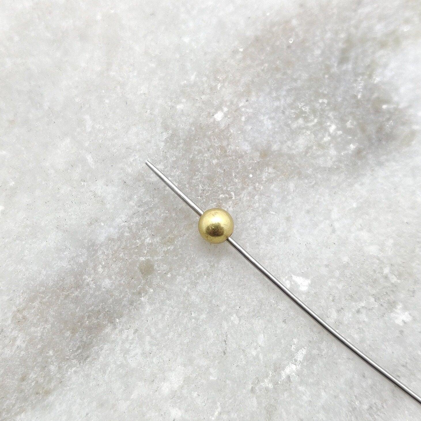 18k Solid Gold Tiny Ball Spacer Beads Sold as 2pcs - Kanika Creations