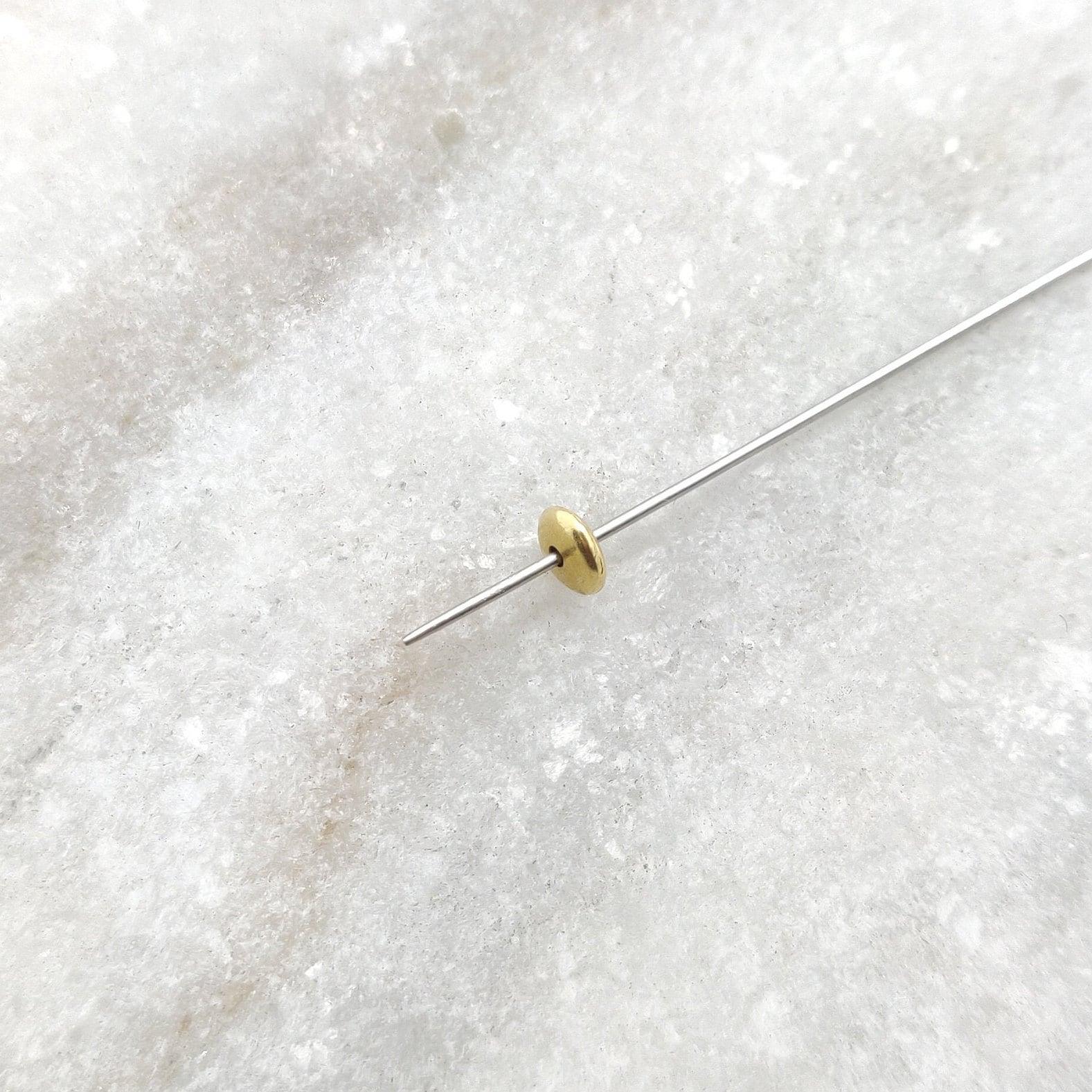 18k Yellow Gold Wheel Spacer Findings Beads Sold as 2pcs - Kanika Creations