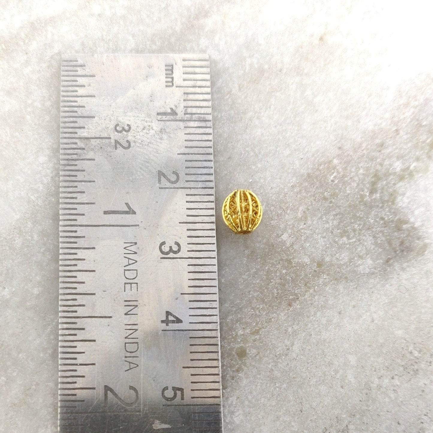 18k Solid Yellow Gold Fancy Spacer Beads 5x6mm - Kanika Creations