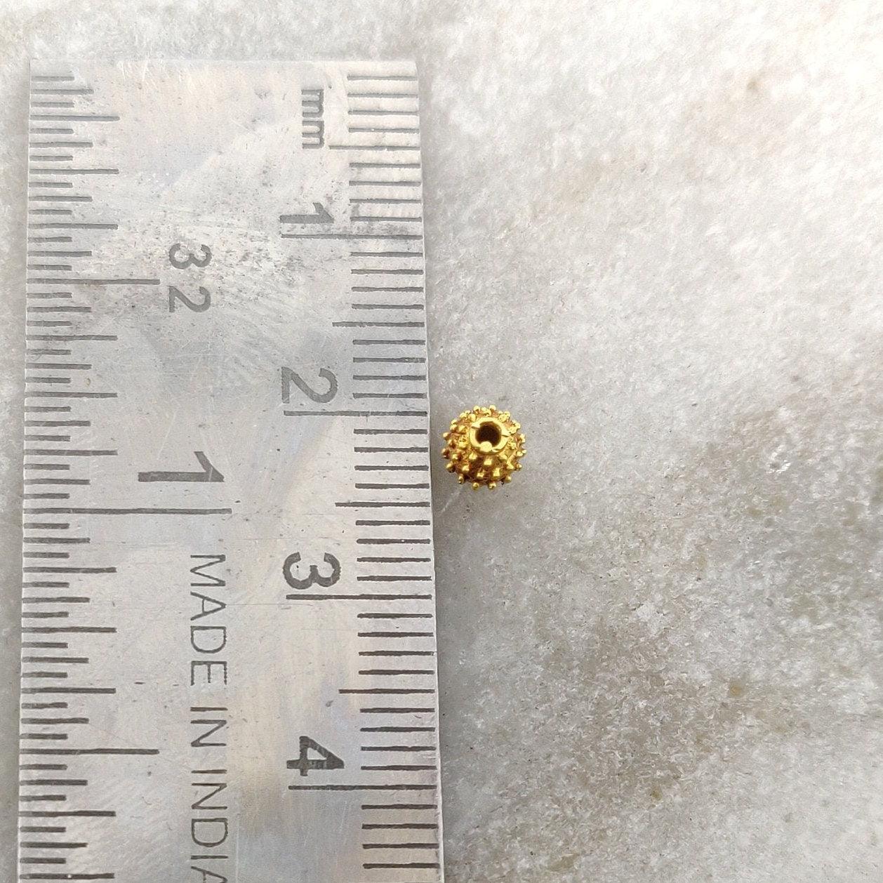 18k Solid Yellow Gold Spacer Ball Beads 4mm - Kanika Creations