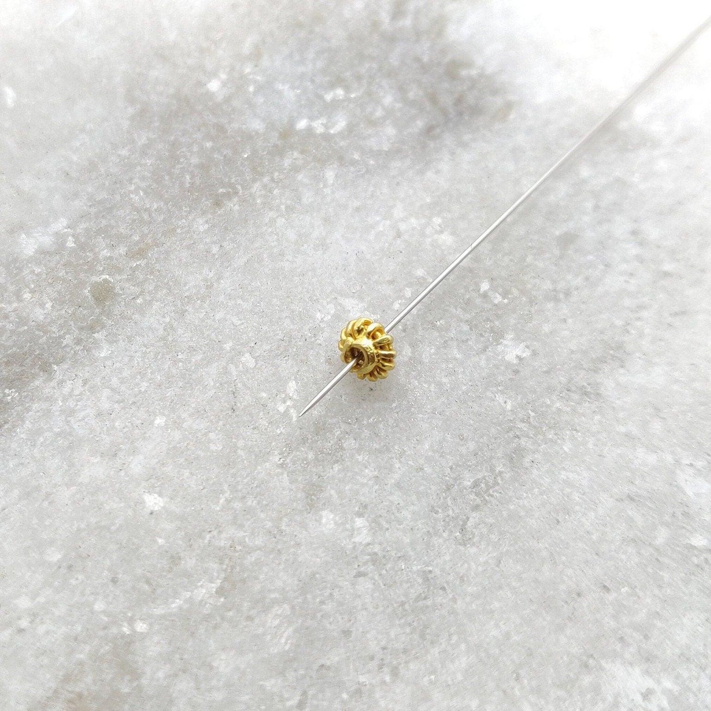 Spacer in 18k Gold Spacer Beads DIY For Jewelry Sold By 2 Pcs - Kanika Creations