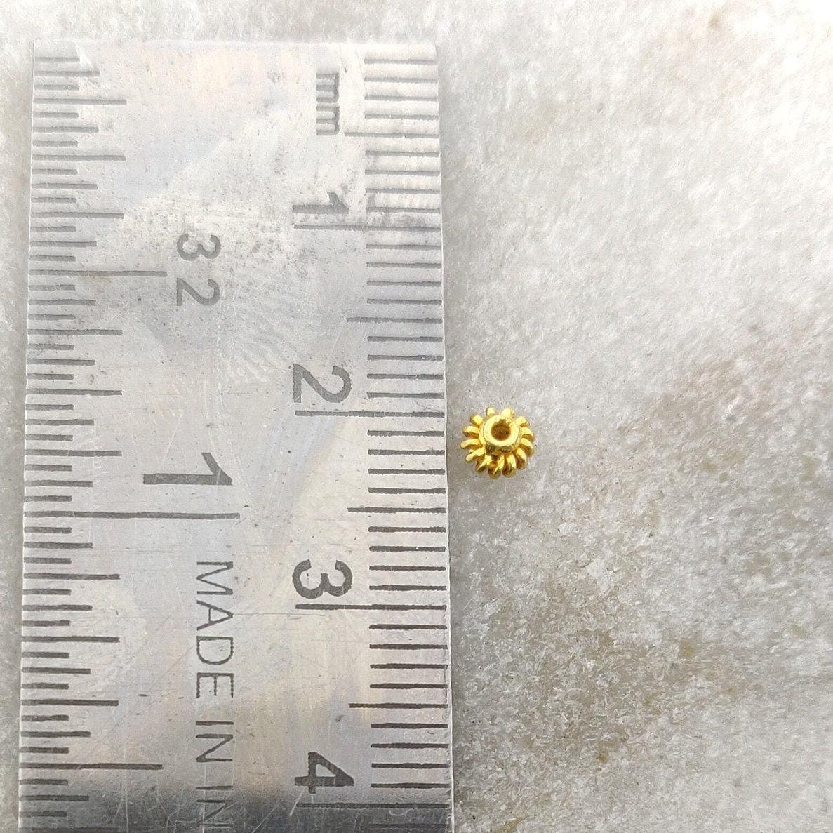 Spacer in 18k Gold Spacer Beads DIY For Jewelry Sold By 2 Pcs - Kanika Creations