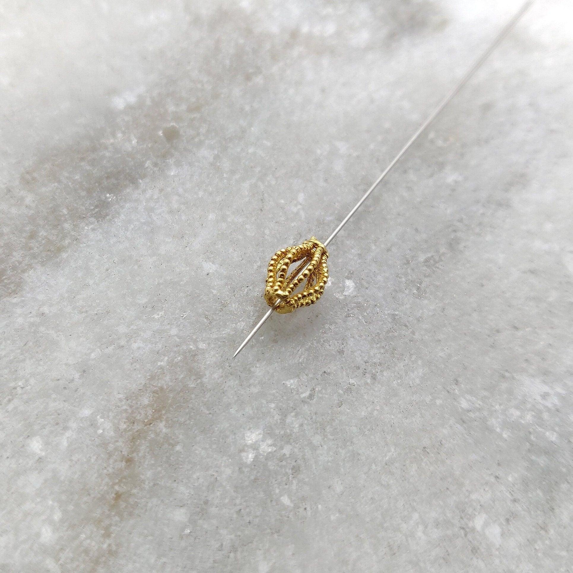 Fancy 18k Solid Gold Spacer Beads Findings DIY Jewelry - Kanika Creations