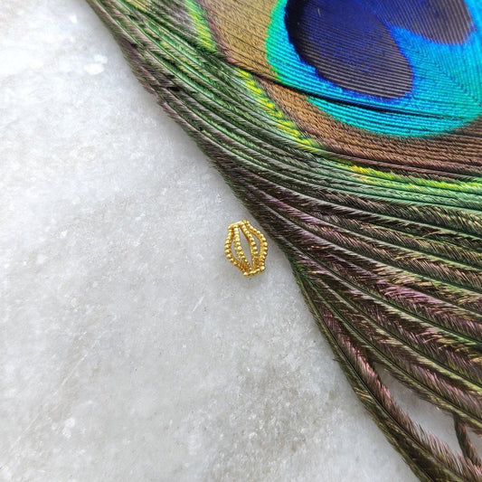 Fancy 18k Solid Gold Spacer Beads Findings DIY Jewelry - Kanika Creations