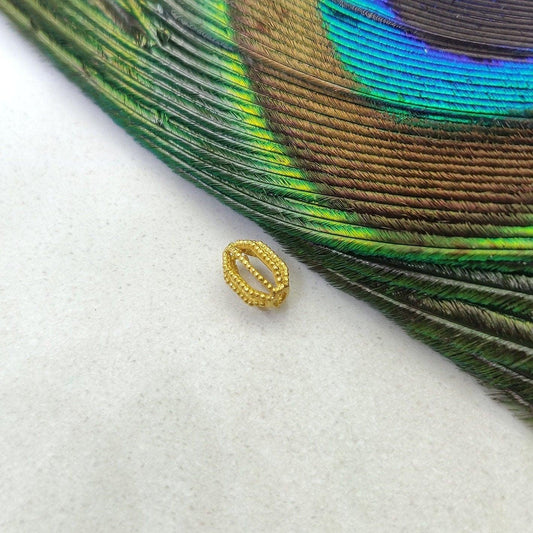 18k Yellow Gold Filigree Tube Spacer Beads 4x6.5mm - Kanika Creations