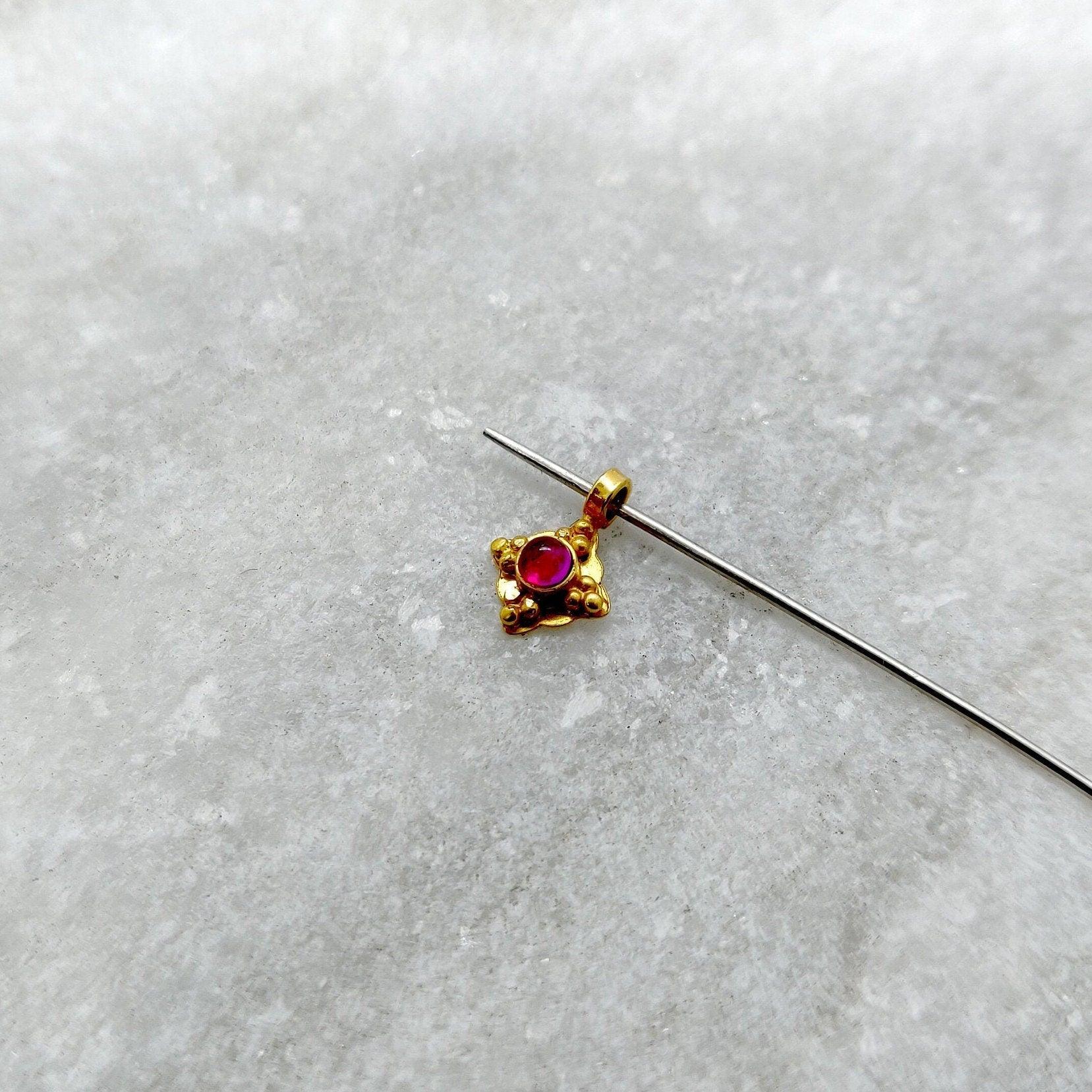 18k Solid Yellow Gold Square Charm Pendant 6x8mm - Kanika Creations
