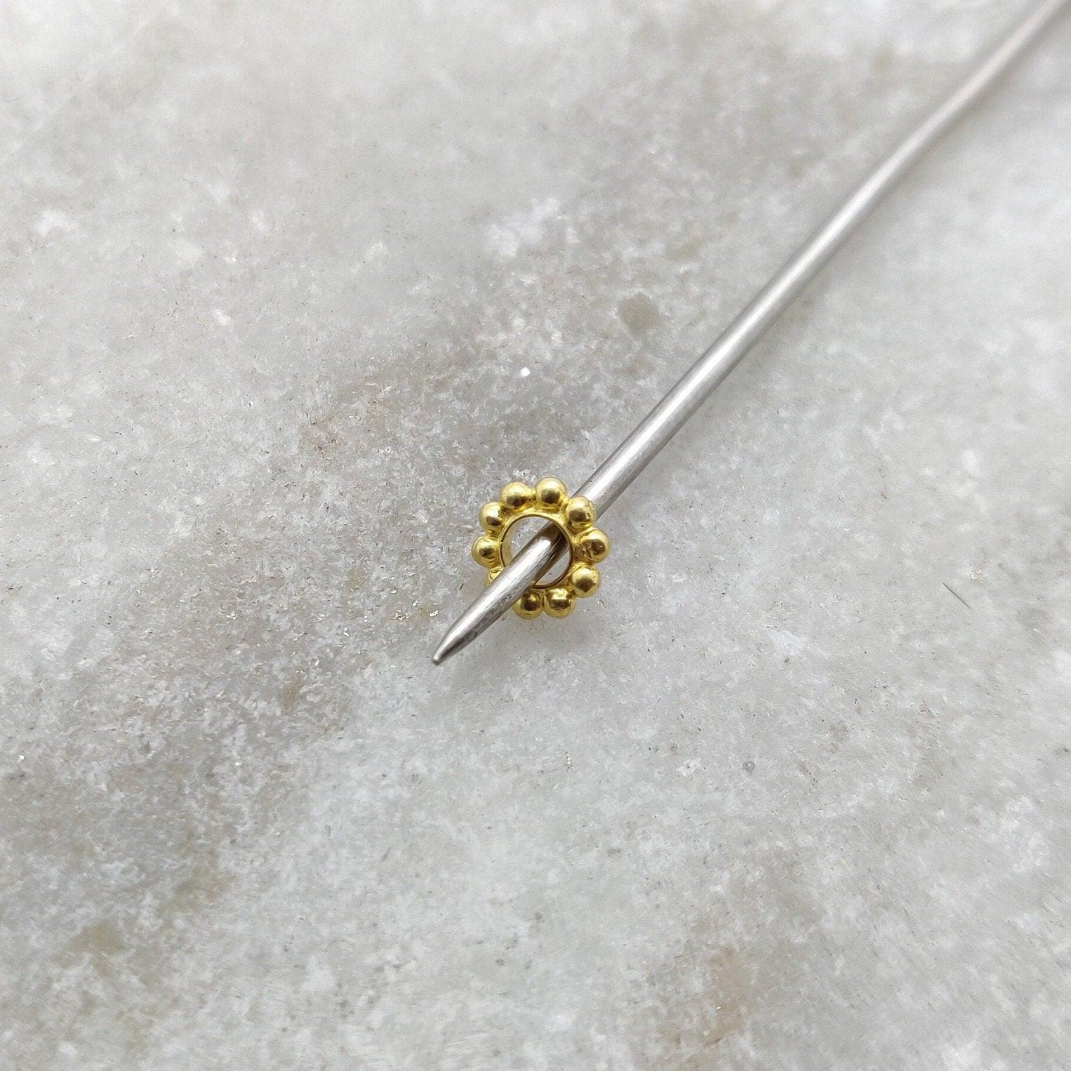 18k Yellow Gold Wheel Spacer Bead Finding Sold as 2 pcs - Kanika Creations