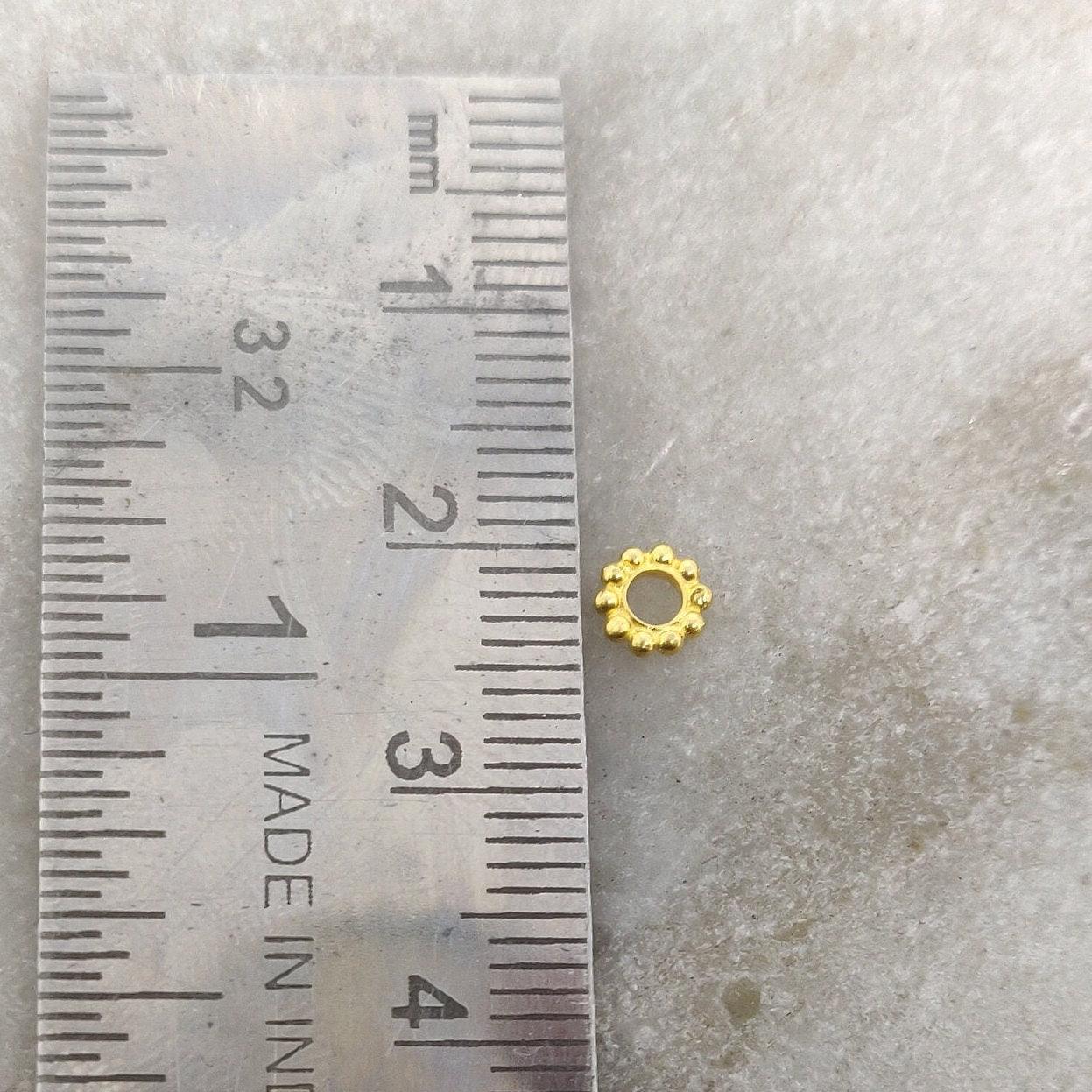 18k Yellow Gold Wheel Spacer Bead Finding Sold as 2 pcs - Kanika Creations