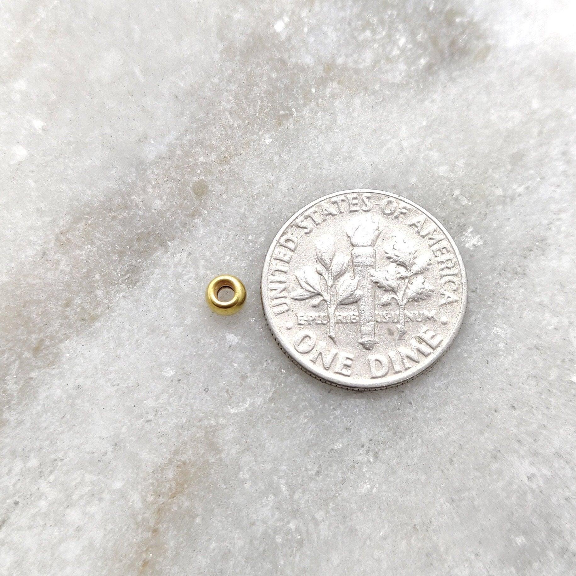 18k Gold Round Bead Spacer Finding Components Sold As 4 Pcs - Kanika Creations