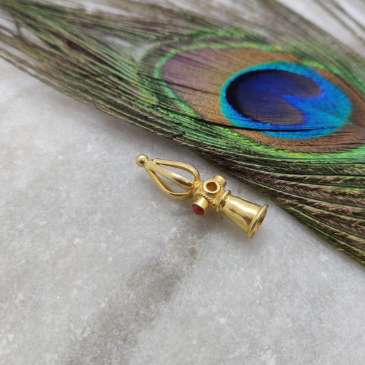 18k Yellow Gold Coral Stone Beads Findings DIY Jewelry - Kanika Creations