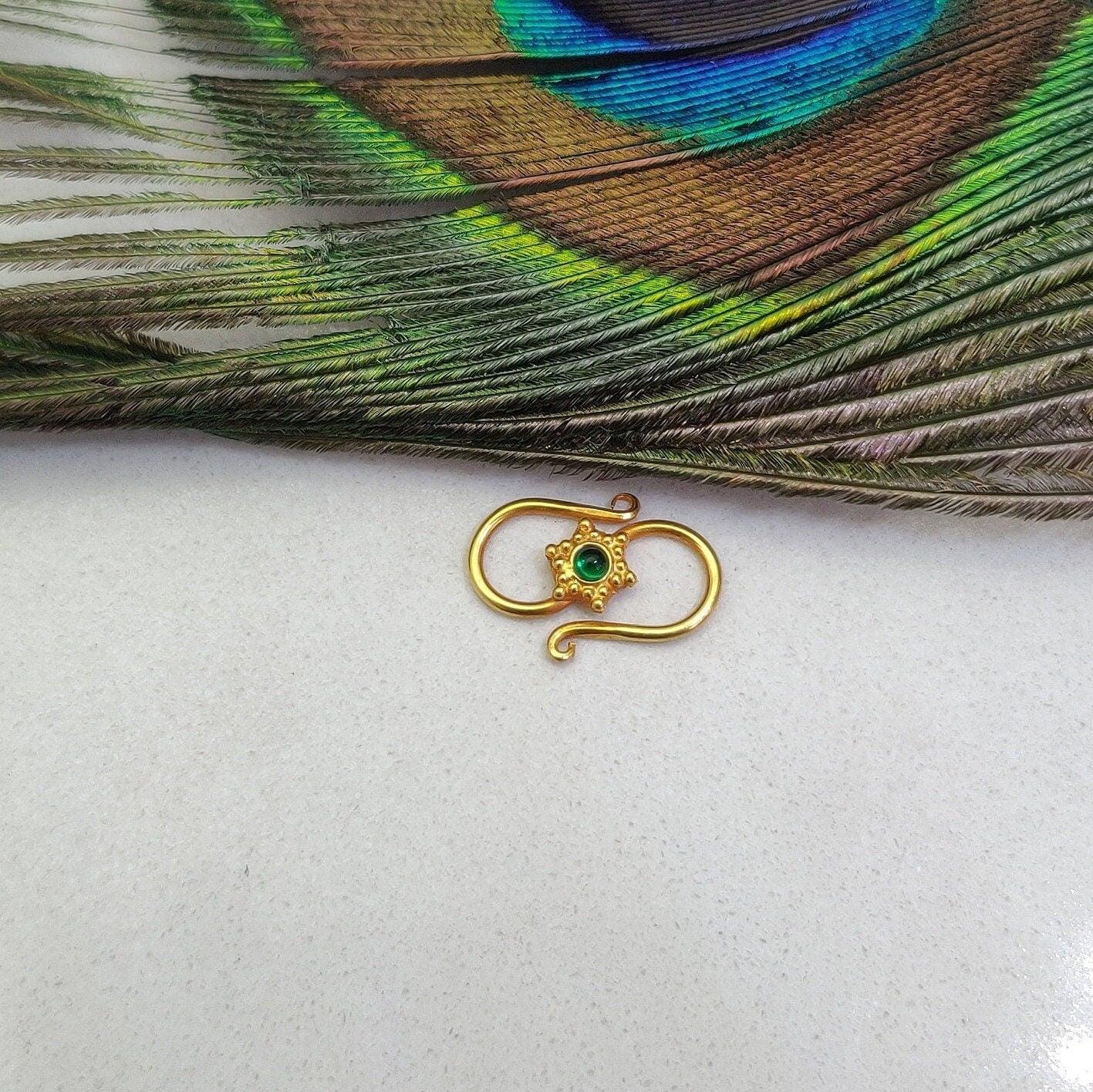 Handmade 18k Yellow Gold S Hook Clasp Lock Finding 16mm - Kanika Creations