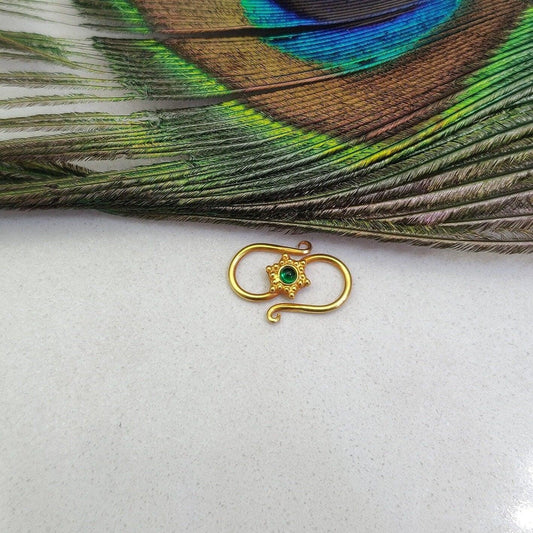 Handmade 18k Yellow Gold S Hook Clasp Lock Finding 16mm - Kanika Creations