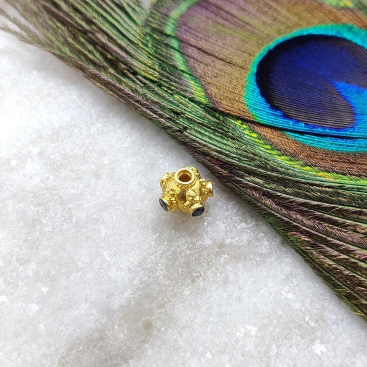 18k Yellow Gold Round Wheel Spacer Bead Finding 8mm - Kanika Creations