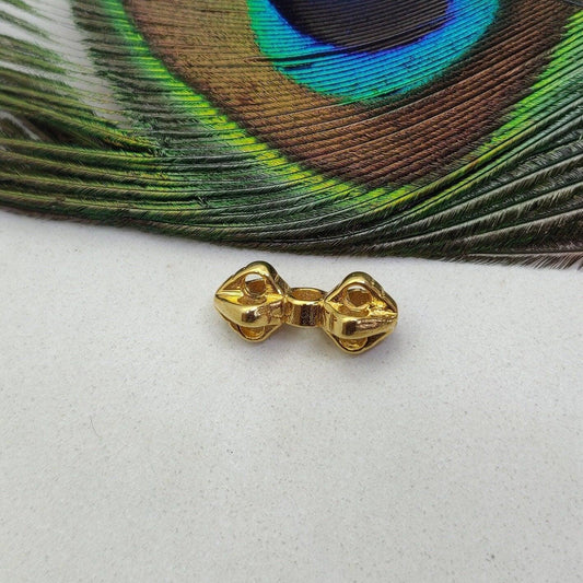 18k Solid Yellow Gold Fancy Spacer Beads 20x9mm DIY Craft Supply - Kanika Creations