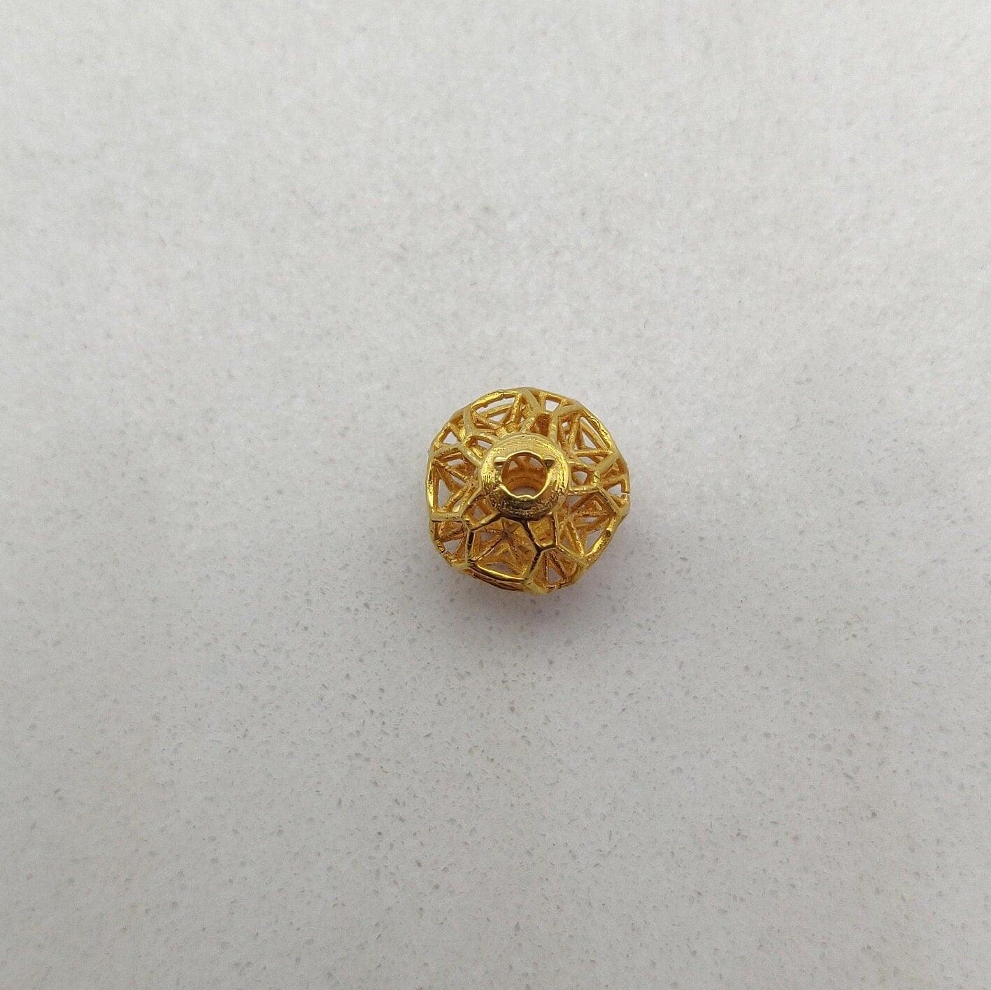 18k Solid Yellow Gold Spacer Ball Beads - Kanika Creations