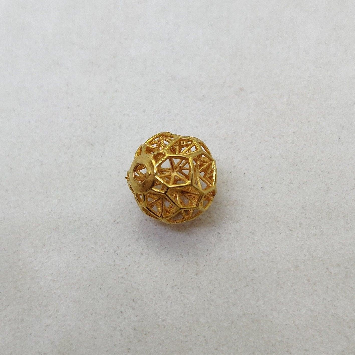 18k Solid Yellow Gold Spacer Ball Beads - Kanika Creations