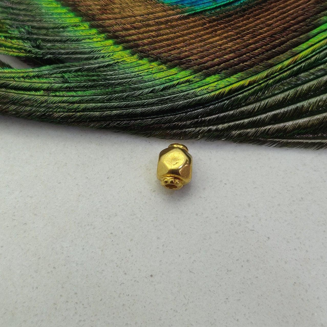 18k Solid Yellow Gold Faceted Fancy Spacer Beads - Kanika Creations