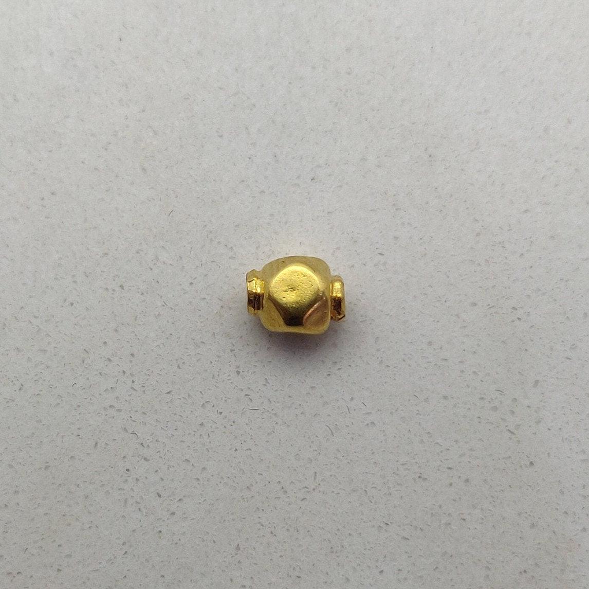 18k Solid Yellow Gold Faceted Fancy Spacer Beads - Kanika Creations