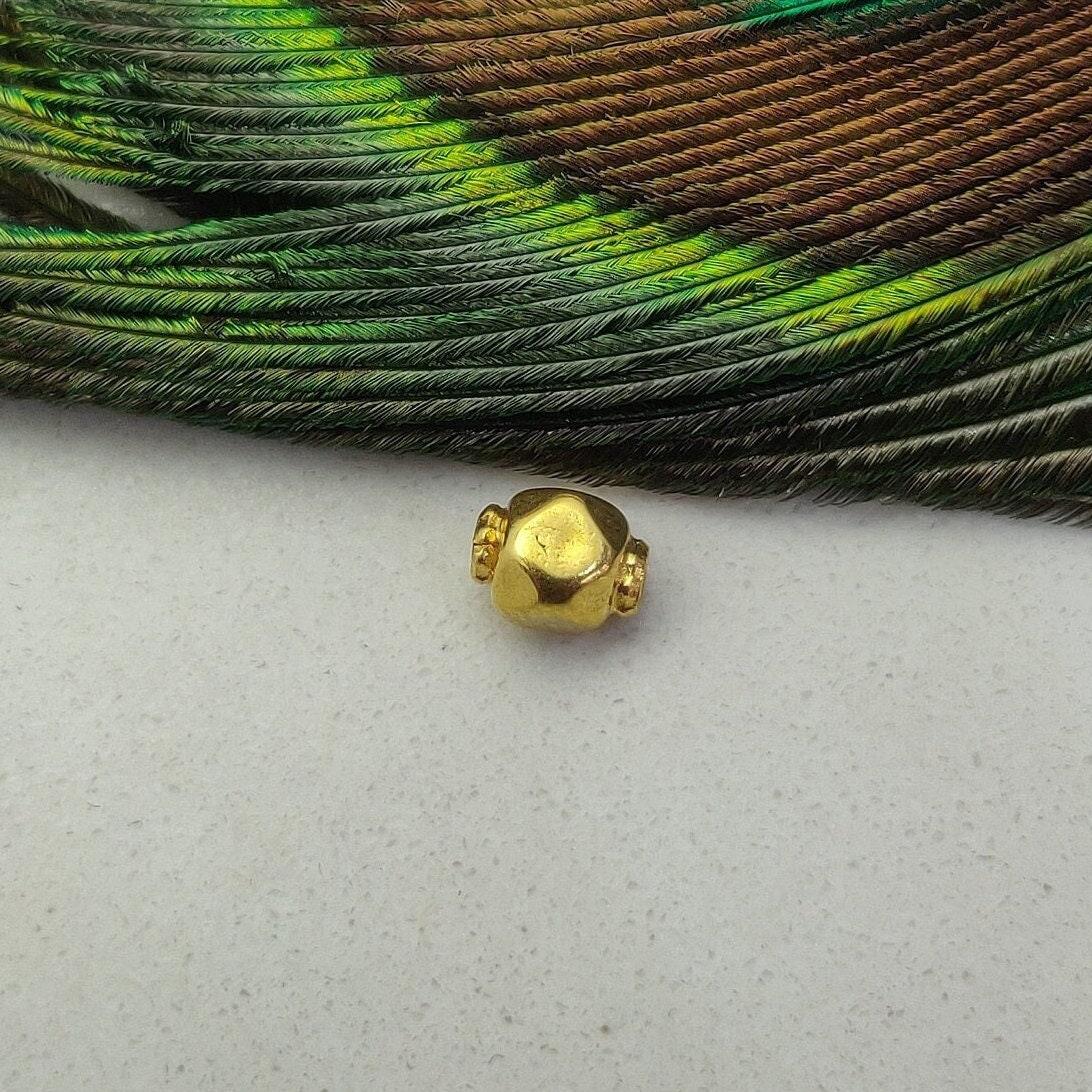 18k Solid Yellow Gold Faceted Fancy Spacer Beads - Kanika Creations