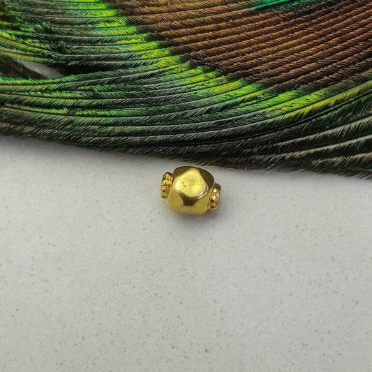 18k Solid Yellow Gold Faceted Fancy Spacer Beads - Kanika Creations